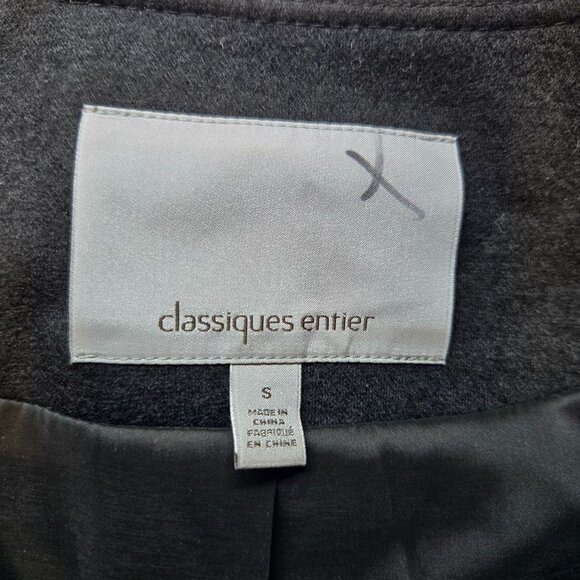 Classiques Entier Black Wool-Blend SZ S Asymmetrical Zip Blazer Jacket - Picture 2 of 7